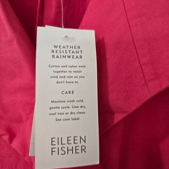 Eileen Fisher Spring Jacket Raincoat Snap Front Weather Resistant Pink Sz XL NWT - Picture 2 of 10